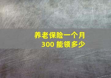 养老保险一个月300 能领多少